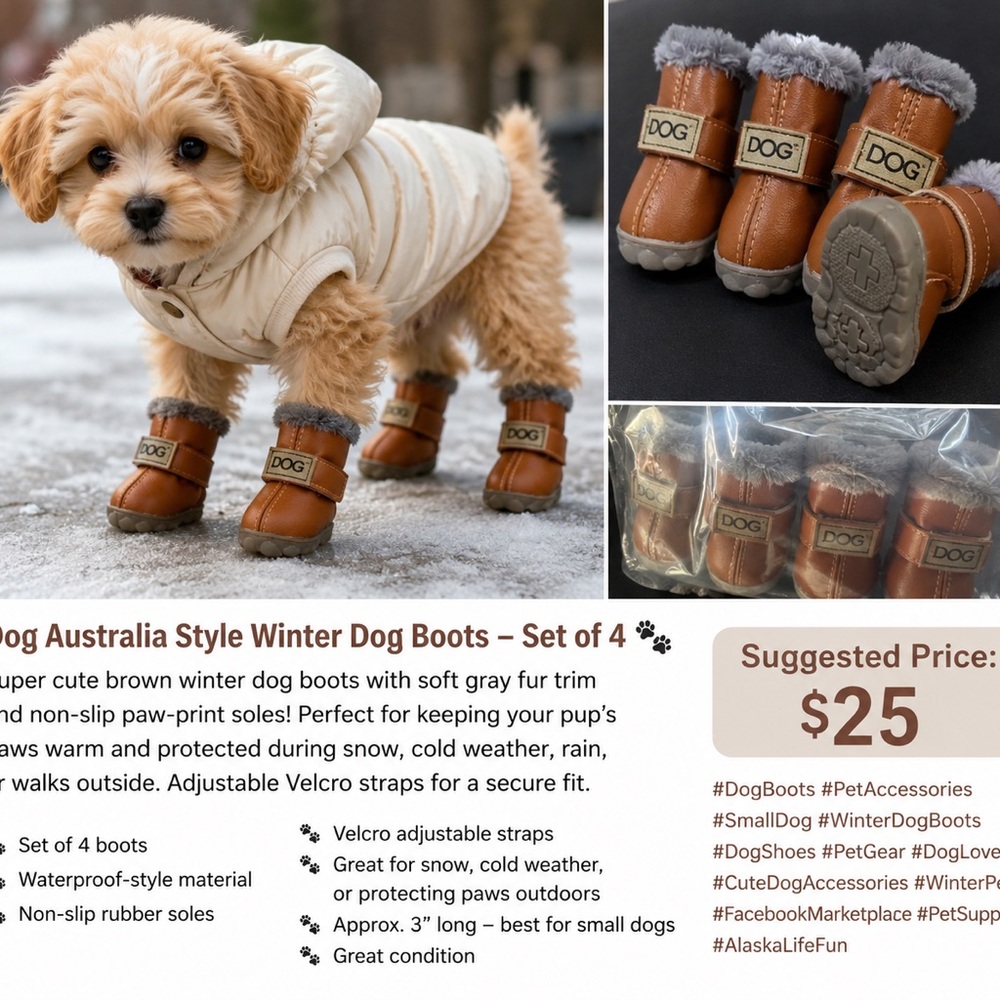 🐾 Dog Australia Style Winter Dog Boots – Set of 4 🐾